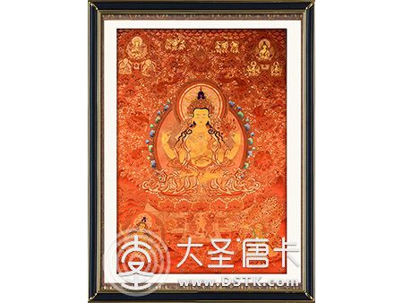 尖措大師紅唐四臂觀音100-70cm