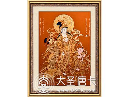 尖措大師紅唐童子觀音100-70cm