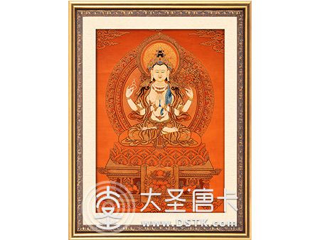 斗改大師精品紅唐四臂觀音70-50cm