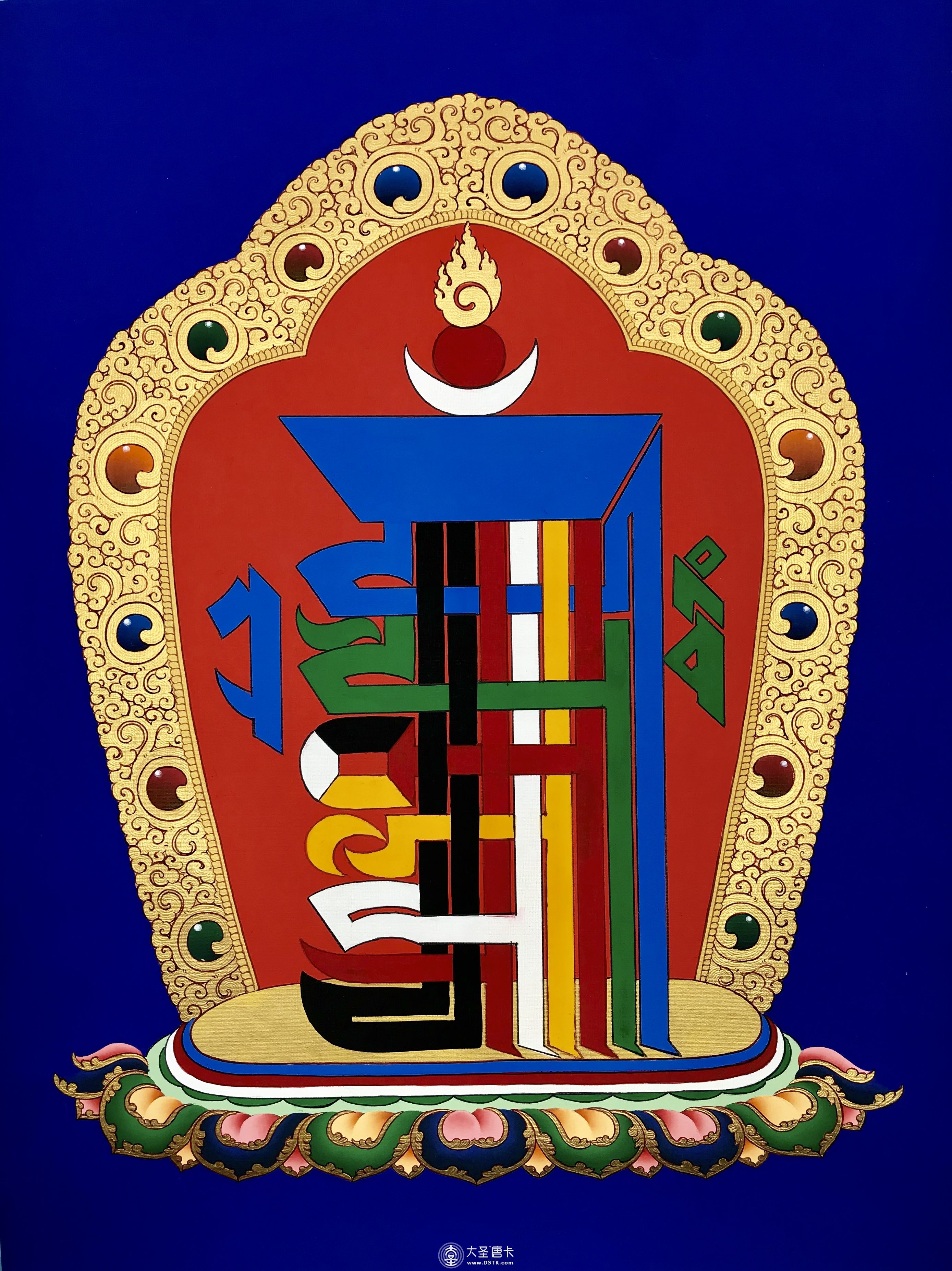 尼泊爾十相自在唐卡50-40cm