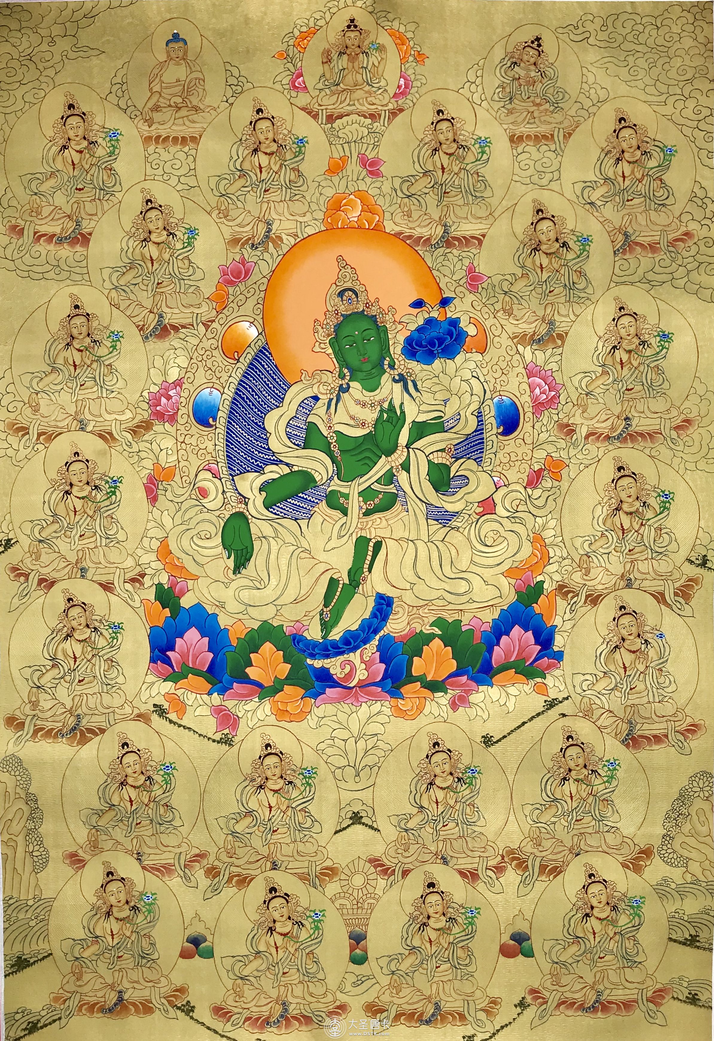 尼泊爾金唐二十一度母80-60cm