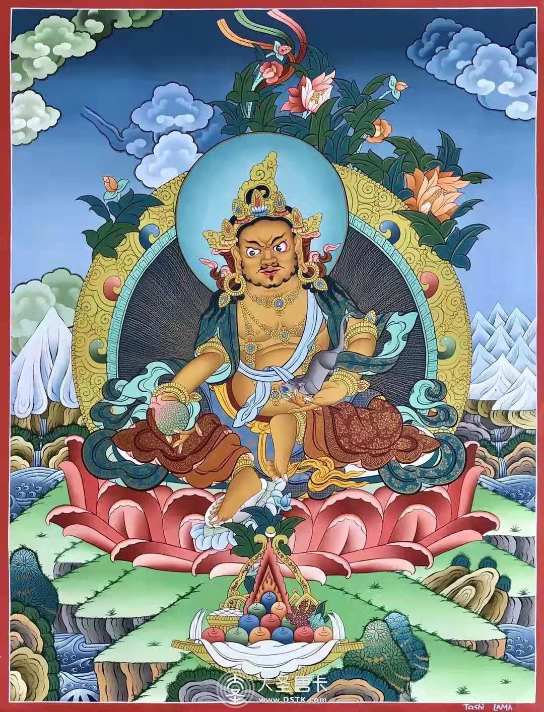 尼泊爾扎西索朗作品黃財神70-50cm