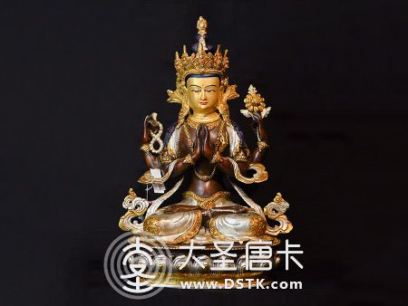 四臂觀音紫銅33cm