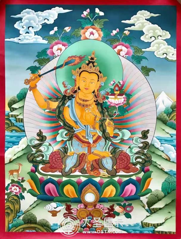 尼泊爾彩唐文殊80-60cm