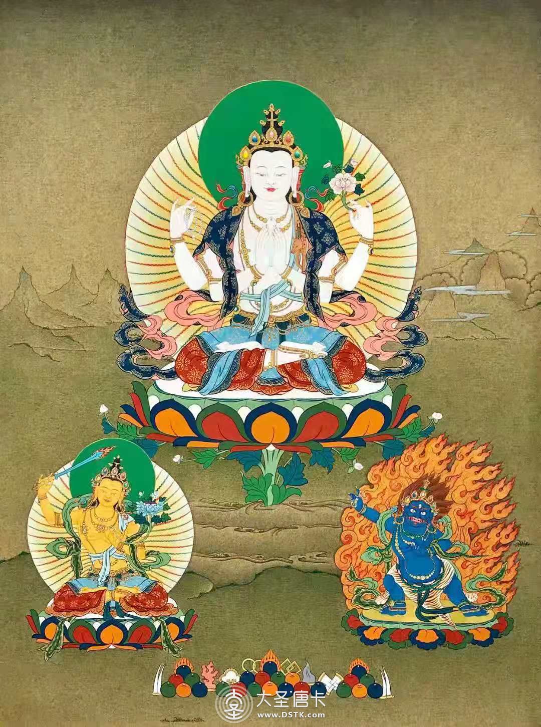 噶瑪噶赤四臂觀音65-45cm