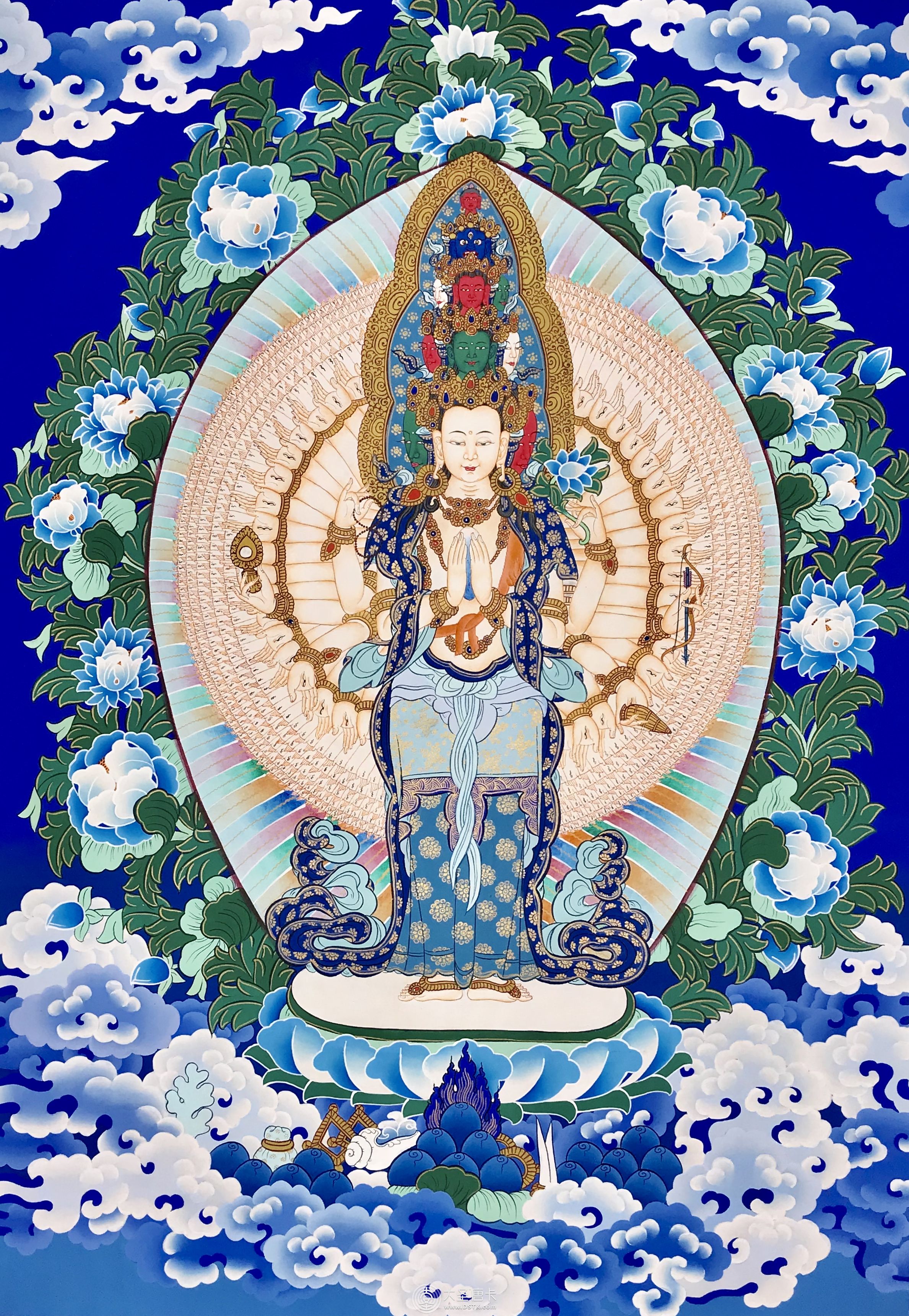 尼泊爾藍唐千手觀音75-55cm