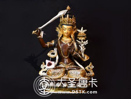 文殊菩薩紫銅33cm