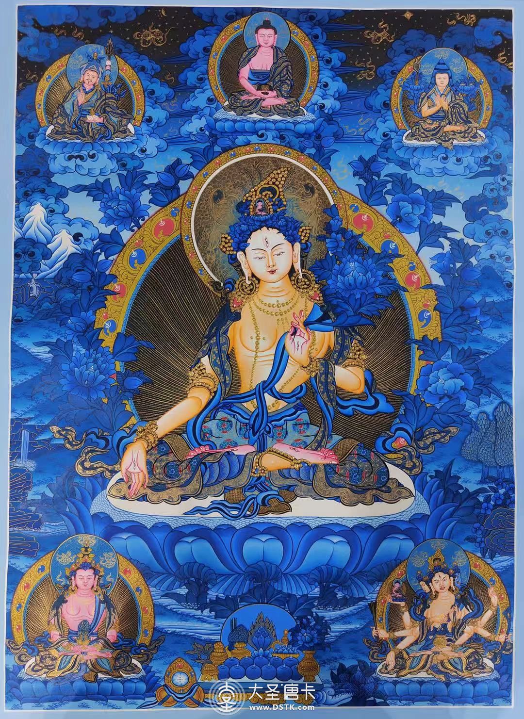 尼泊爾藍唐傳世星空白度母70-50cm