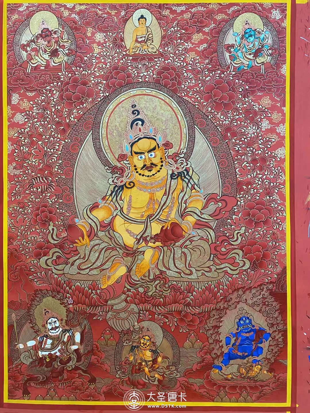 熱貢精品紅唐黃財神100-70cm