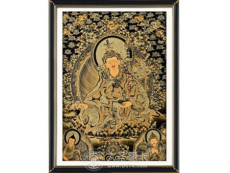 熱貢尖措大師作品黑金蓮花生大師65-50cm