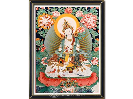 熱貢精品彩唐普賢菩薩100-70cm