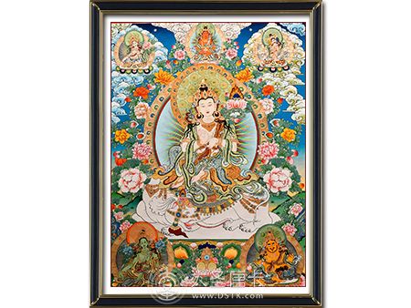 熱貢精品彩唐普賢菩薩100-70cm