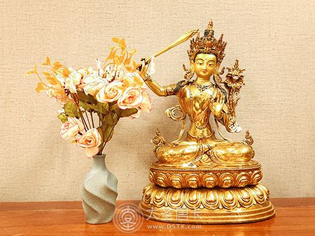 文殊菩薩鎏金44cm