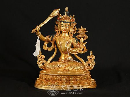 尼泊爾liang佛像文殊菩薩23公分