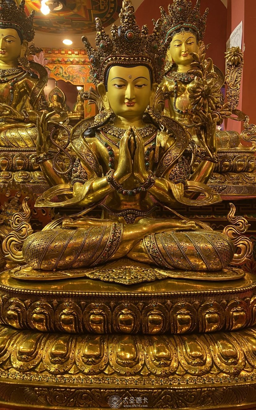 尼泊爾qing精品鎏金四臂觀音85公分