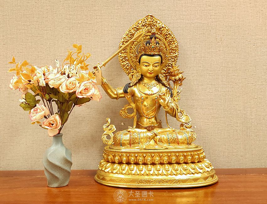 文殊菩薩鎏金48cm