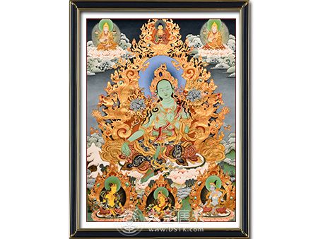 熱貢彩唐綠度母80-60cm