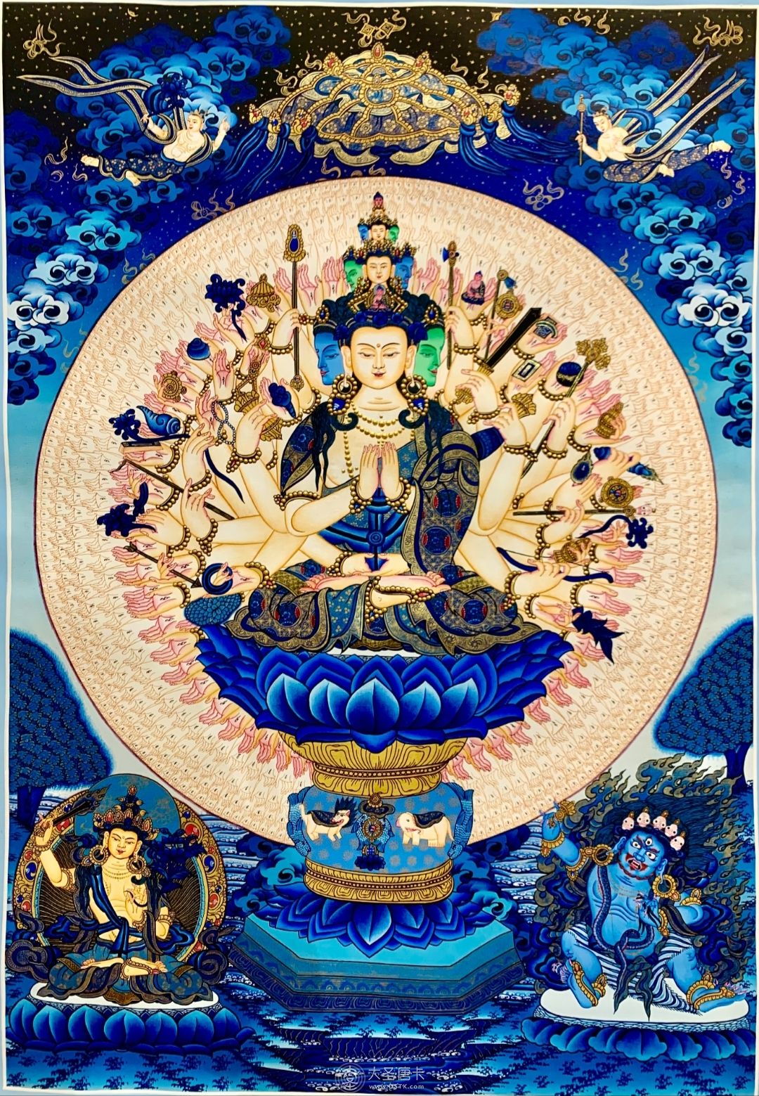 尼泊爾凸金藍唐千手觀音70-50cm