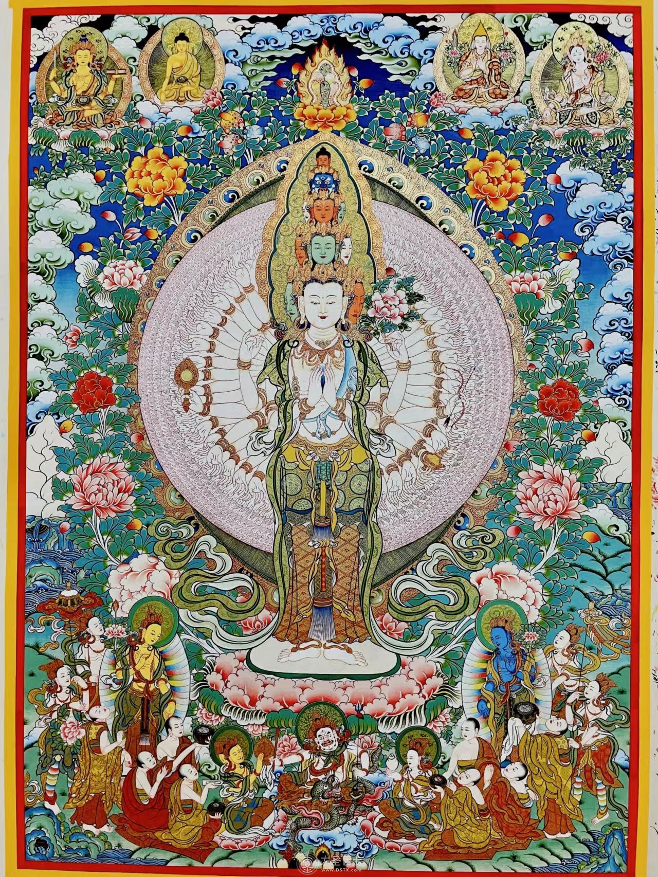 熱貢精品彩唐千手觀音100-70cm