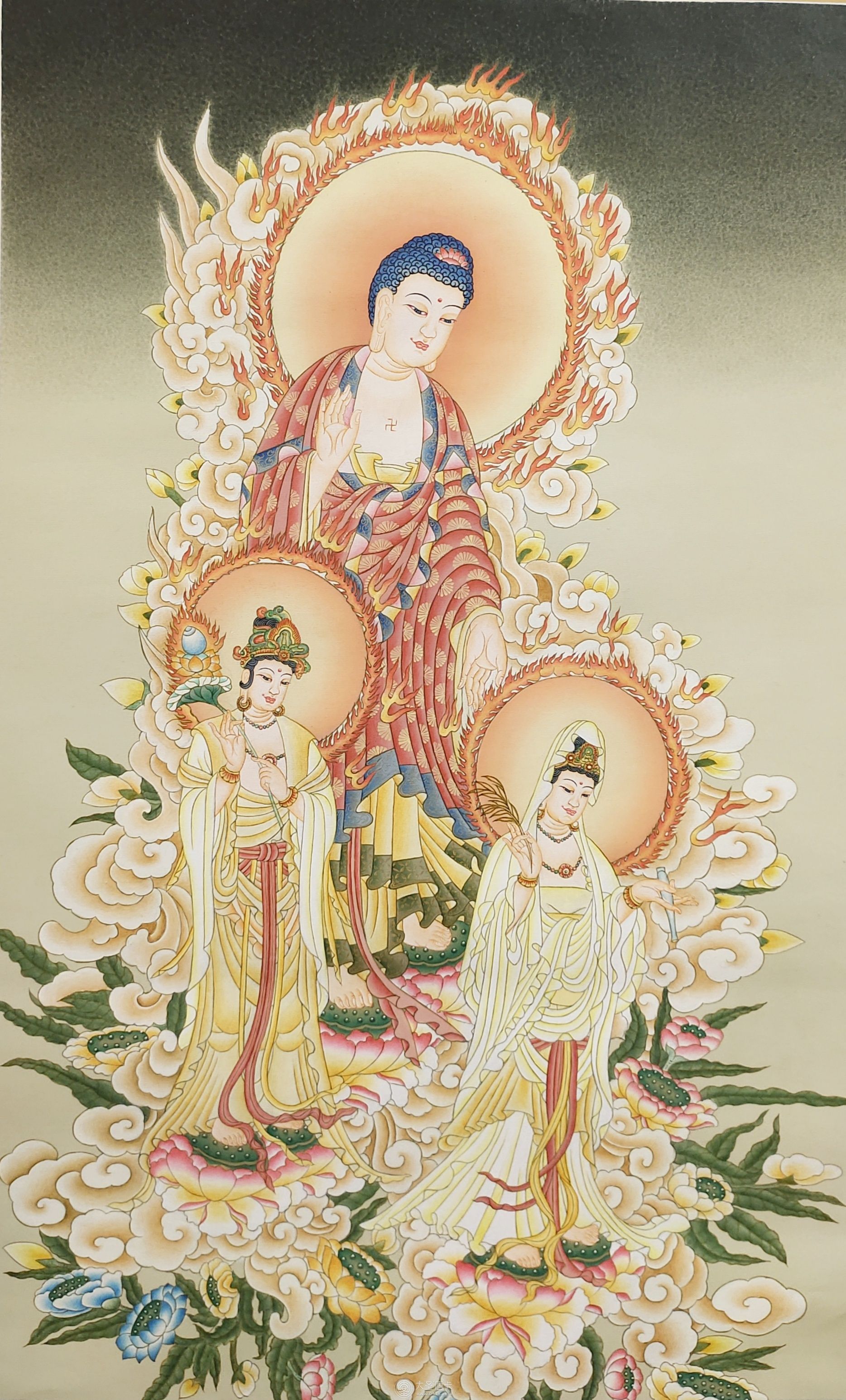 尼泊爾漢傳西方三圣65-40cm