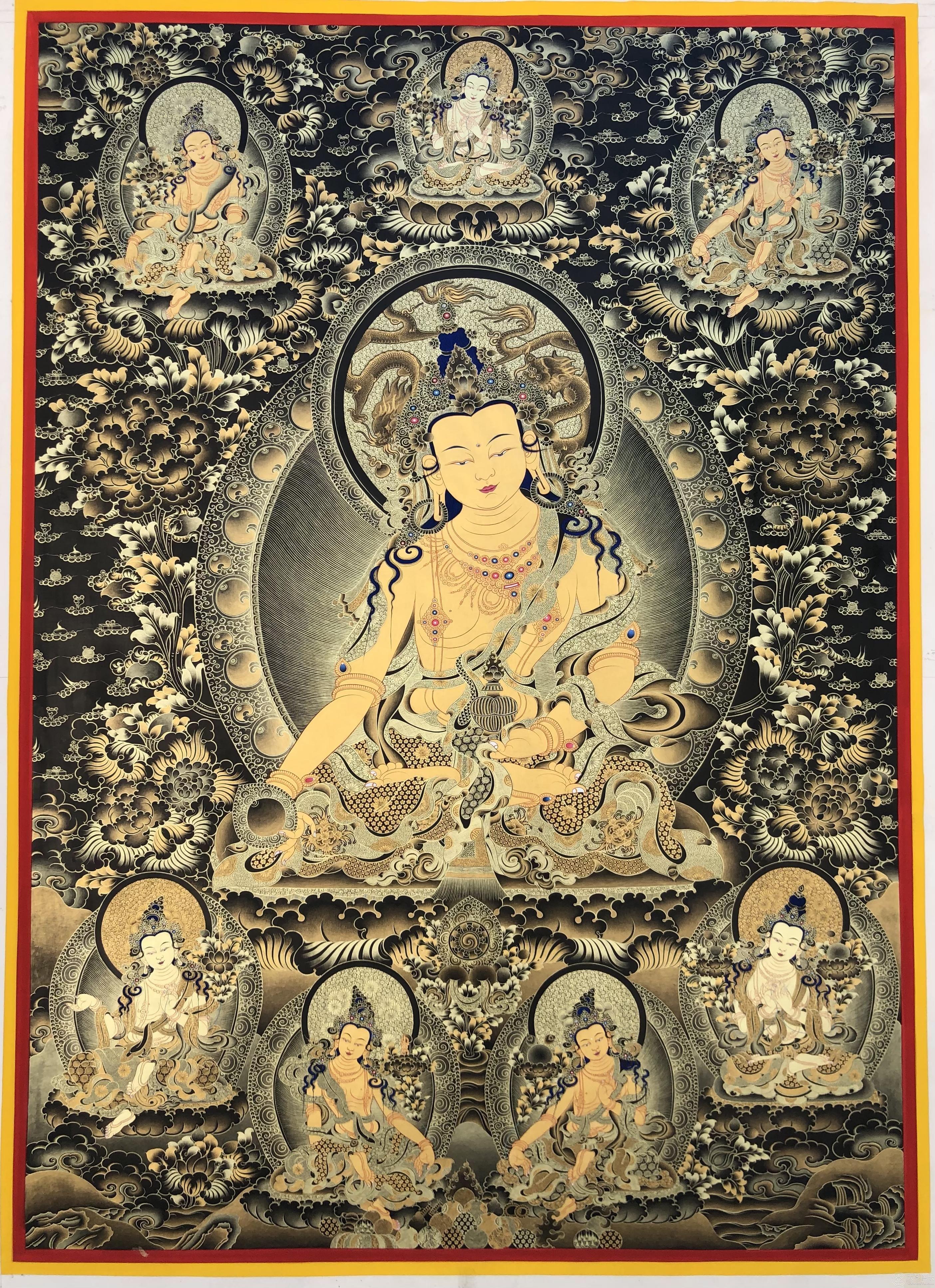 黑金 地藏王菩薩100*70