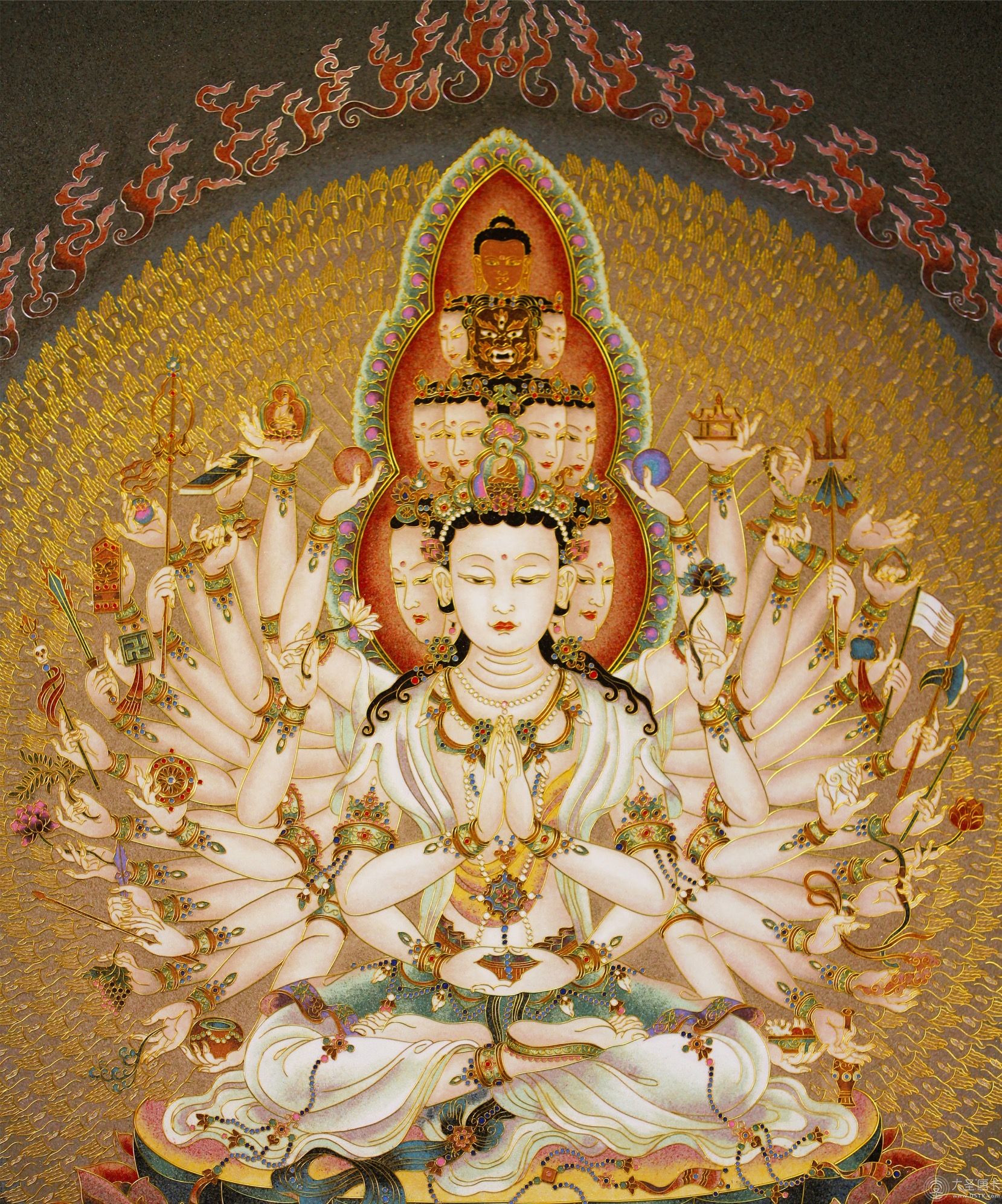 琺瑯彩寶石畫千手觀音