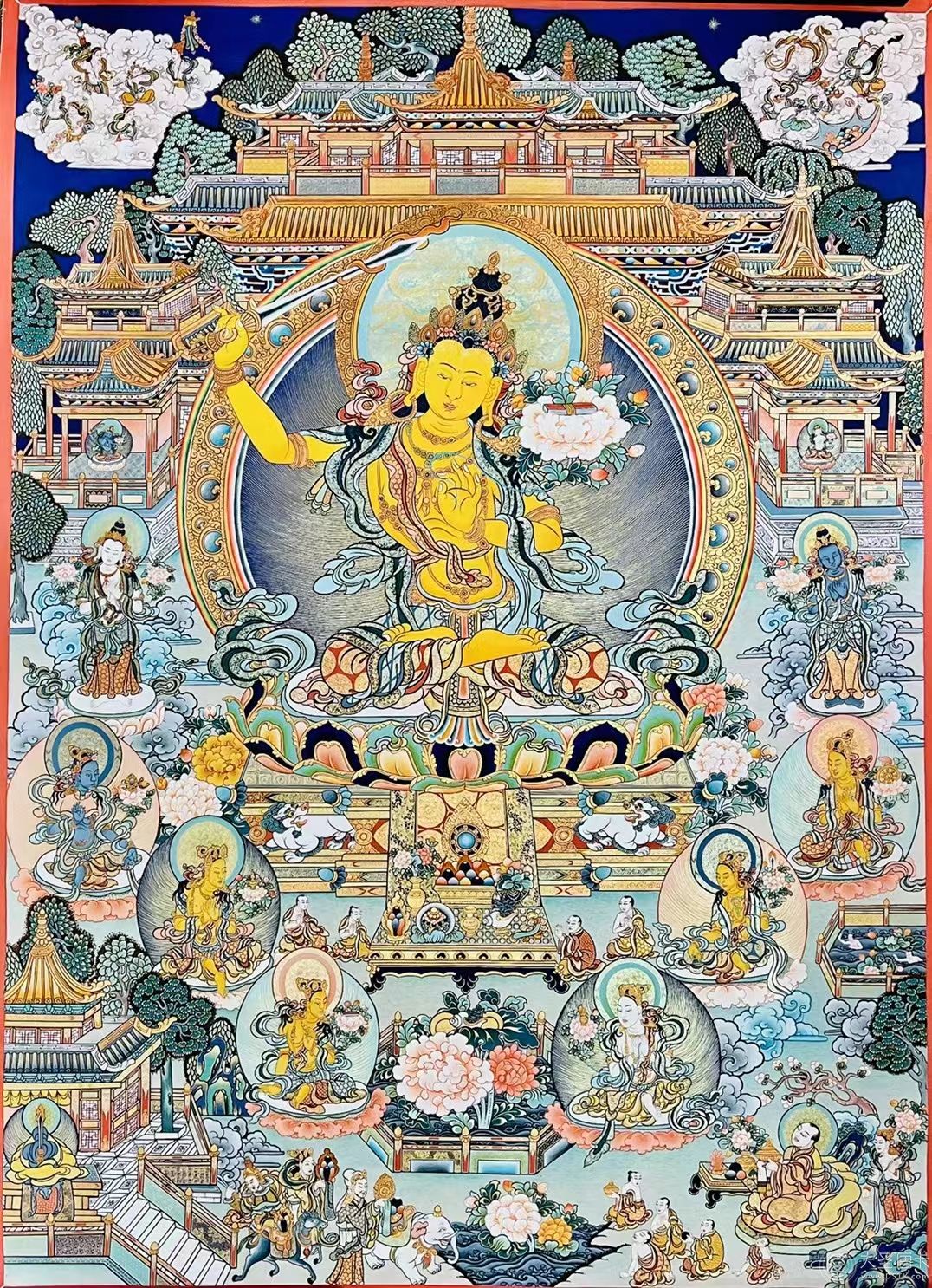 極樂世界文殊菩薩100*70