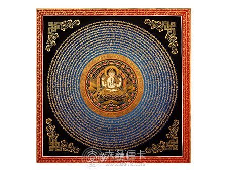 黑金時輪金剛壇城50x50cm