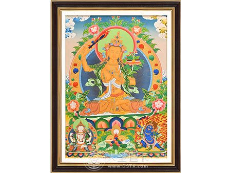 彩唐文殊菩薩75＊52cm