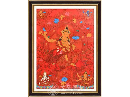 紅唐文殊菩薩70＊52cm