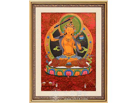 紅唐文殊菩薩60*45cm