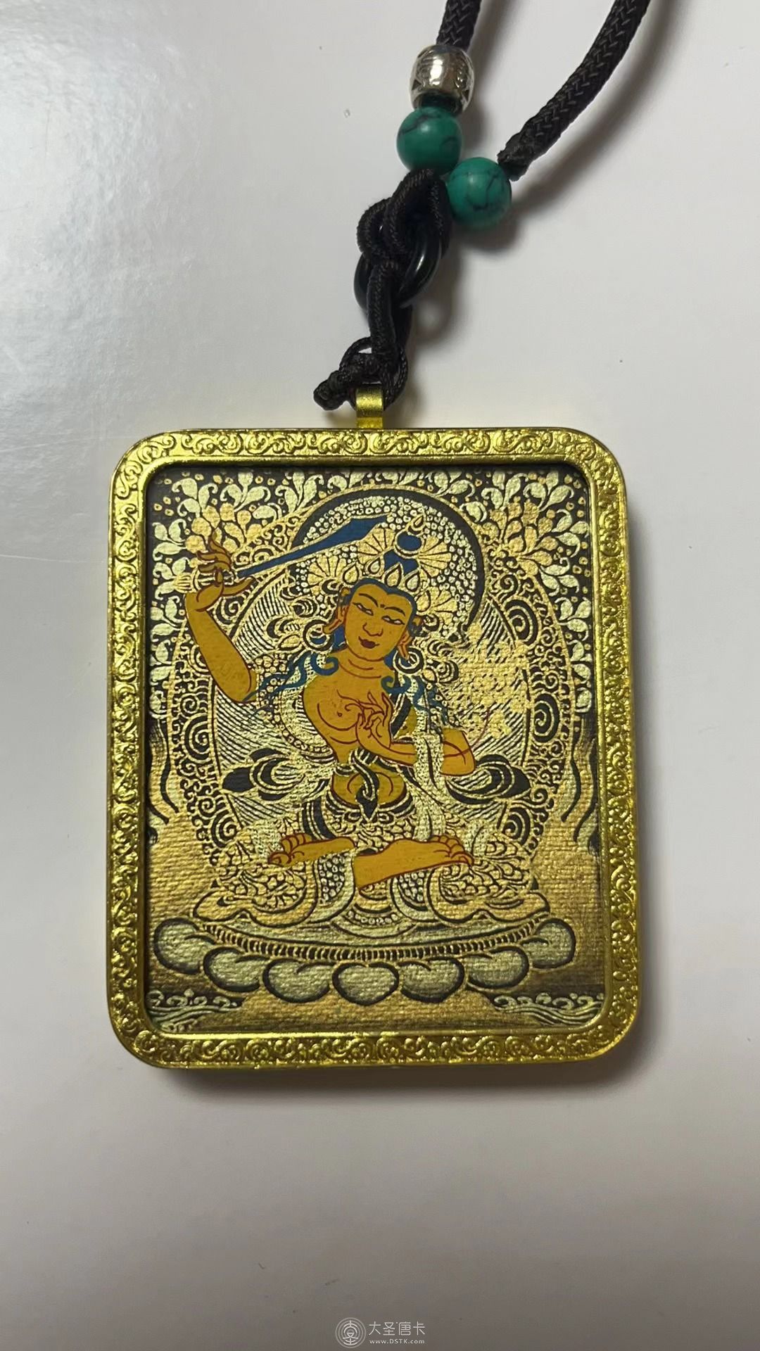 黑金小唐卡文殊菩薩